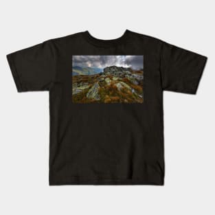 Alpine landscape in a cloudy day Kids T-Shirt